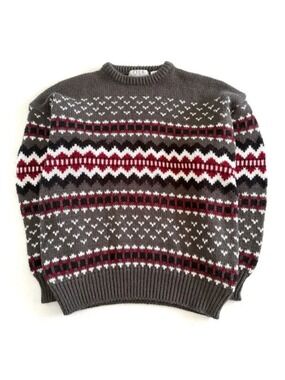 Vintage Club International, Fair Isle Grandpa Sweater Fisherman Core Sz Med